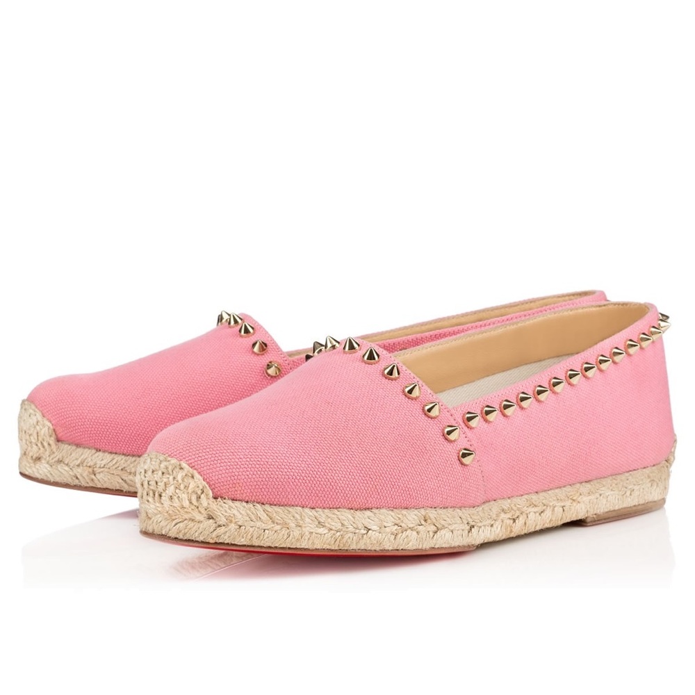 Christian Louboutin pink Ares canvas flats size 37